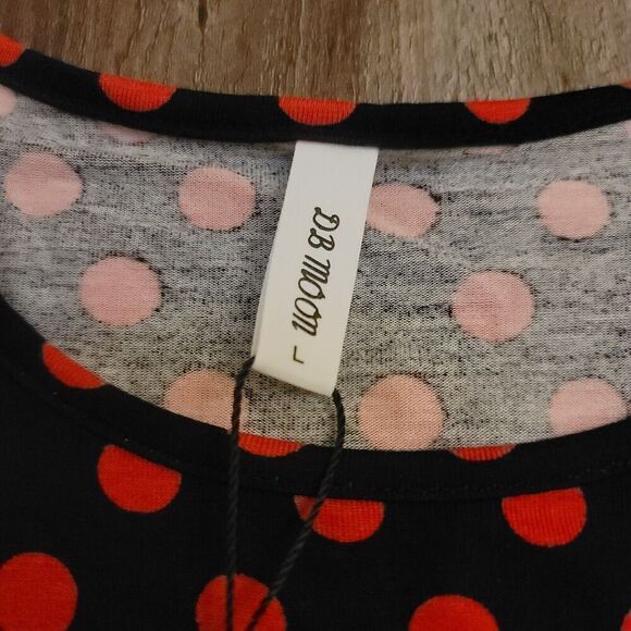 DB Moon size Large Women’s Black Polka Dot Short Sleeve Dress NWT - Picture 4 of 7